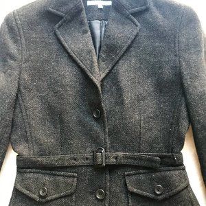 NEW! SMART SET Belted Blazer Coat Charcoal WOOL Blend Women's 3